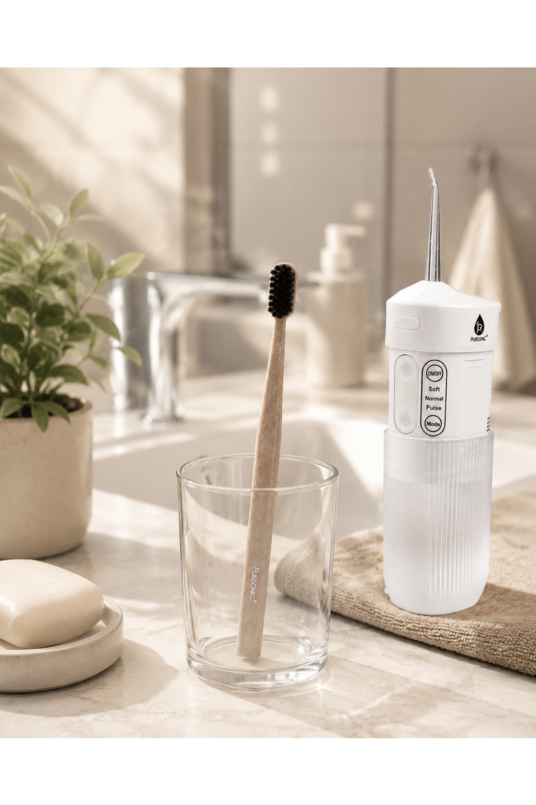 Water Flosser & Wide Brush Charcoal Toothbrush, Alternate, color, Multicolor