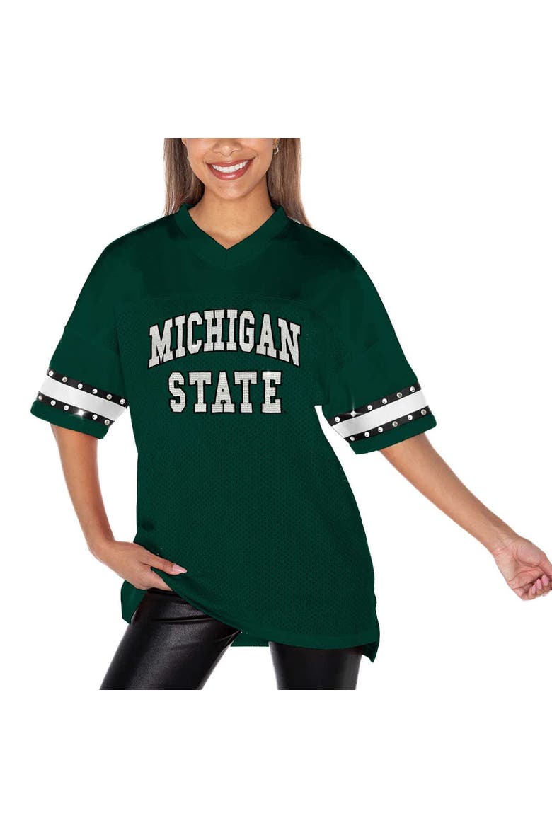 Women's Gameday Couture Green Michigan State Spartans Until Kickoff Rhinestone Fashion T-Shirt, Alternate, color, Green