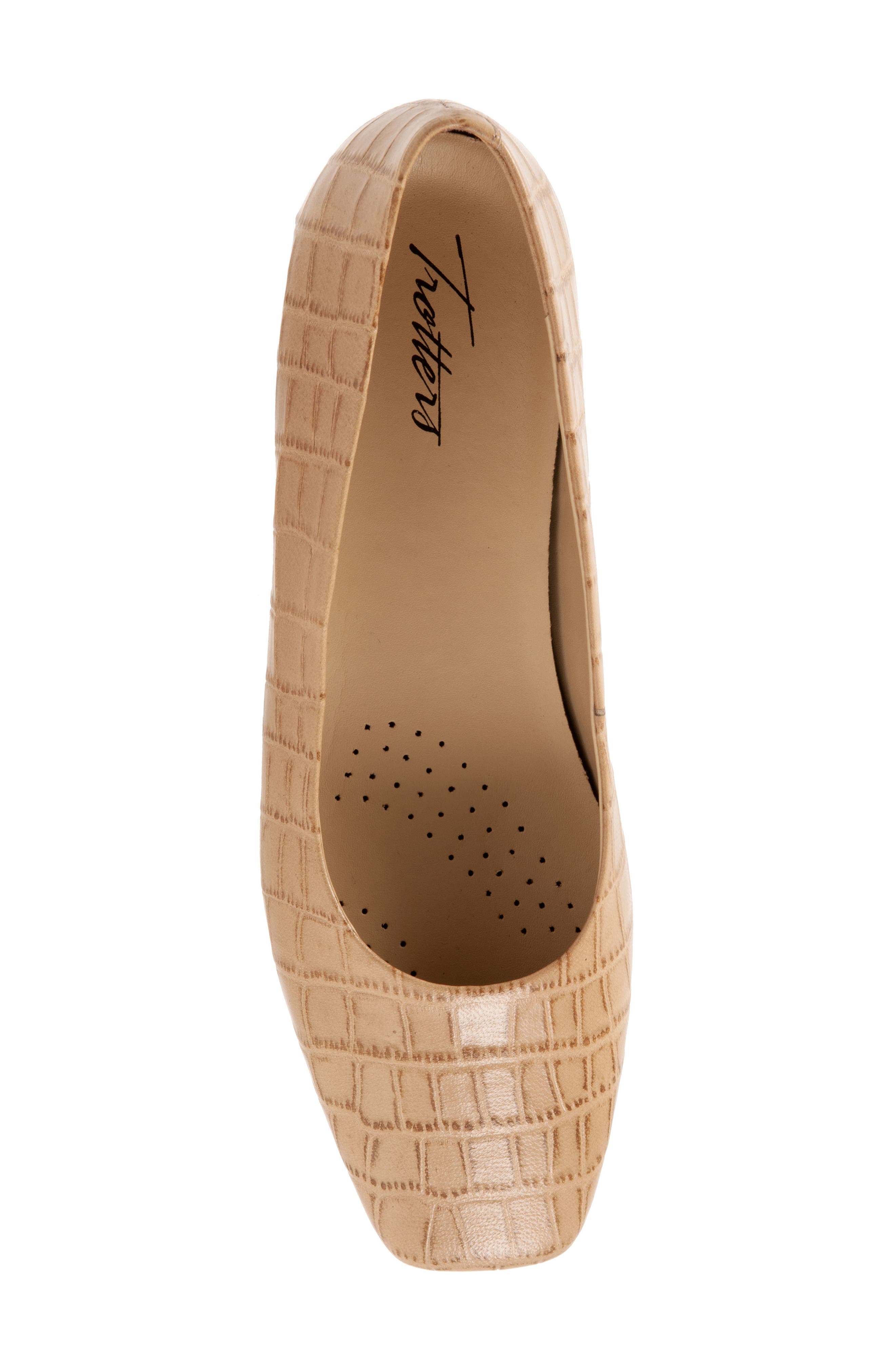 Trotters Honor Flat, Alternate, color, Bone Leather