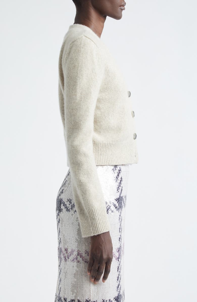 Brandon Maxwell The Sloane Cashmere & Silk Cardigan, Alternate, color, Marled Oatmeal