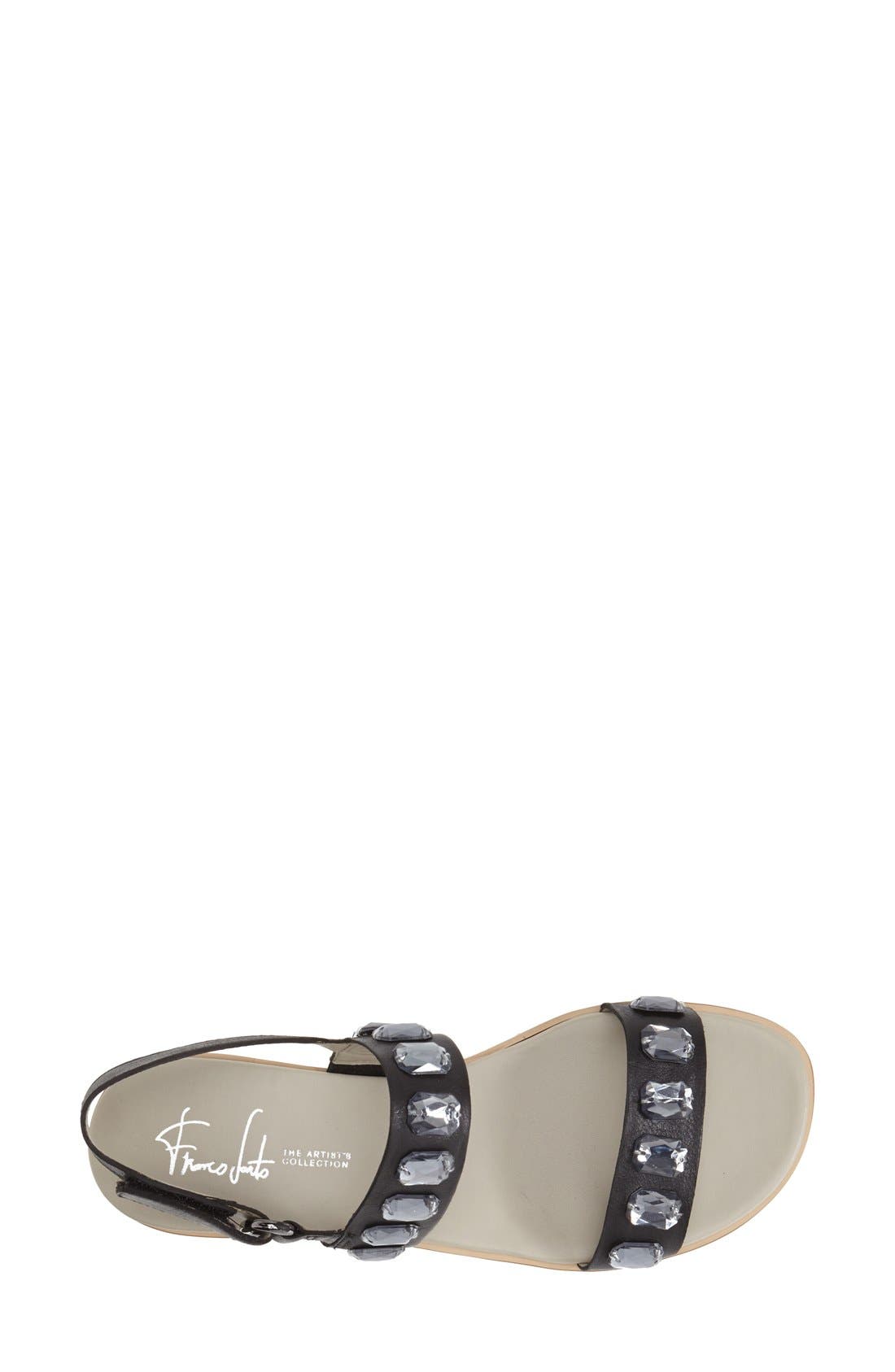 'Diamante' Double Band Slingback Sandal, Alternate, color, BLACK