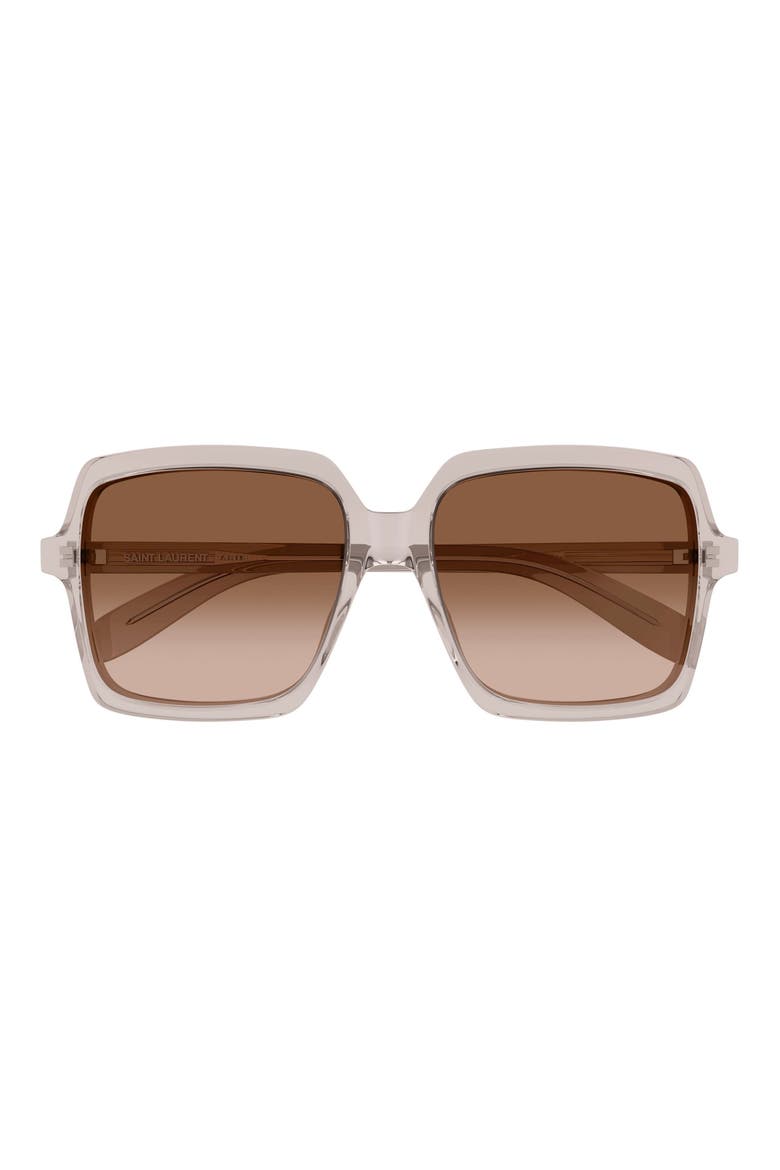 56mm Gradient Square Sunglasses, Main, color, BEIGE