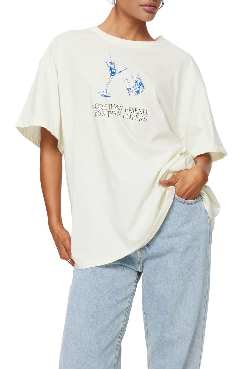 Princess Polly More than Friends Oversize Organic Cotton Graphic T-Shirt, Main, color, 