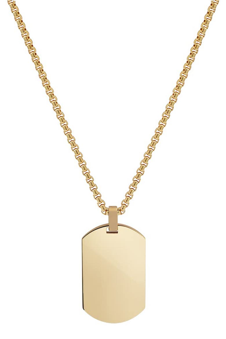 Men's Stainless Steel Dog Tag Pendant Necklace, Main, color, SOLID GOLD