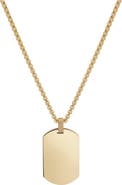 GEOFFREY BEENE Men's Stainless Steel Dog Tag Pendant Necklace