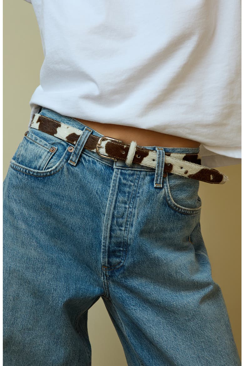 No. 14 Genuine Calf Hair Belt, Alternate, color, COW