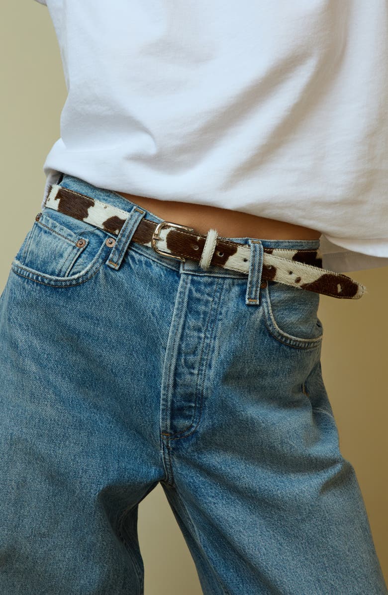 AUREUM No. 14 Genuine Calf Hair Belt, Alternate, color, Cow