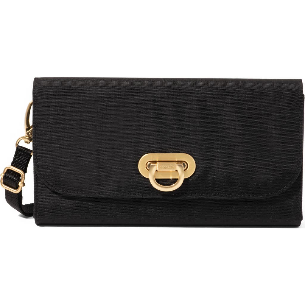 Baggallini Coastal Flip Lock Rfid Phone Wallet Crossbody Bag In Black
