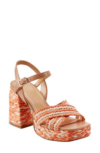 Marc Fisher Ltd Juliey Ankle Strap Platform Sandal In Orange