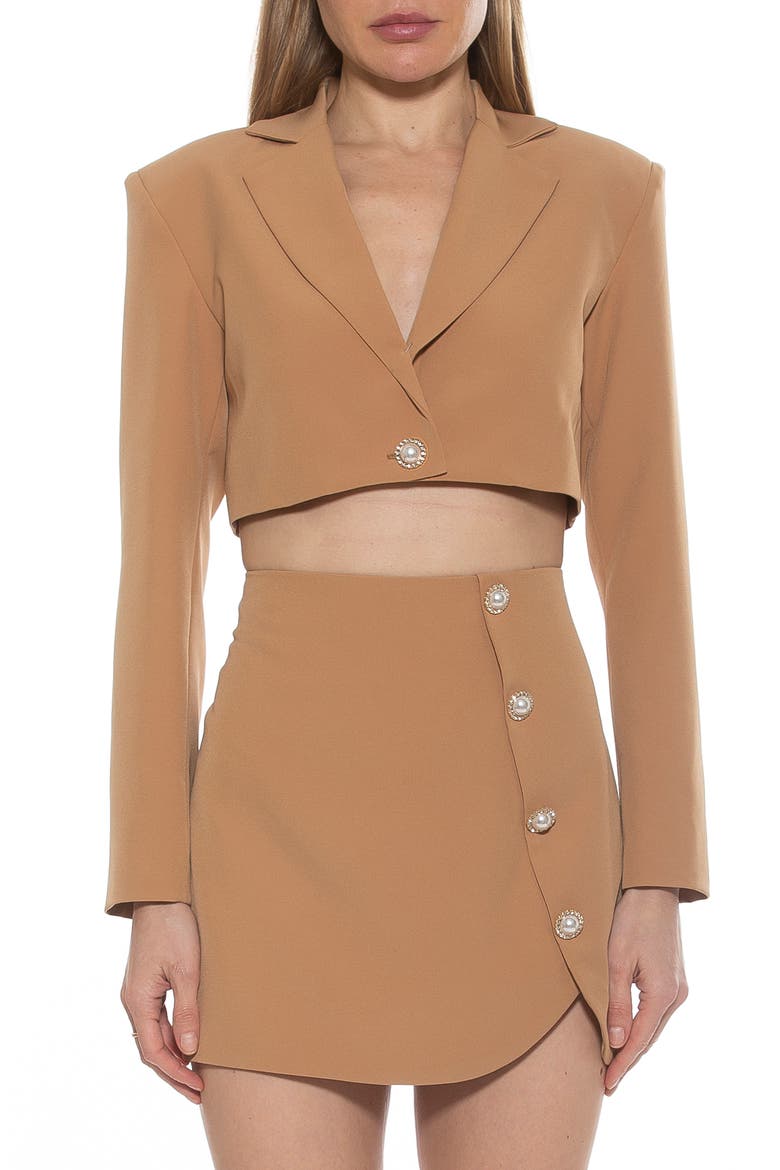 Jane Cropped Long Sleeve Jacket, Main, color, NUDE