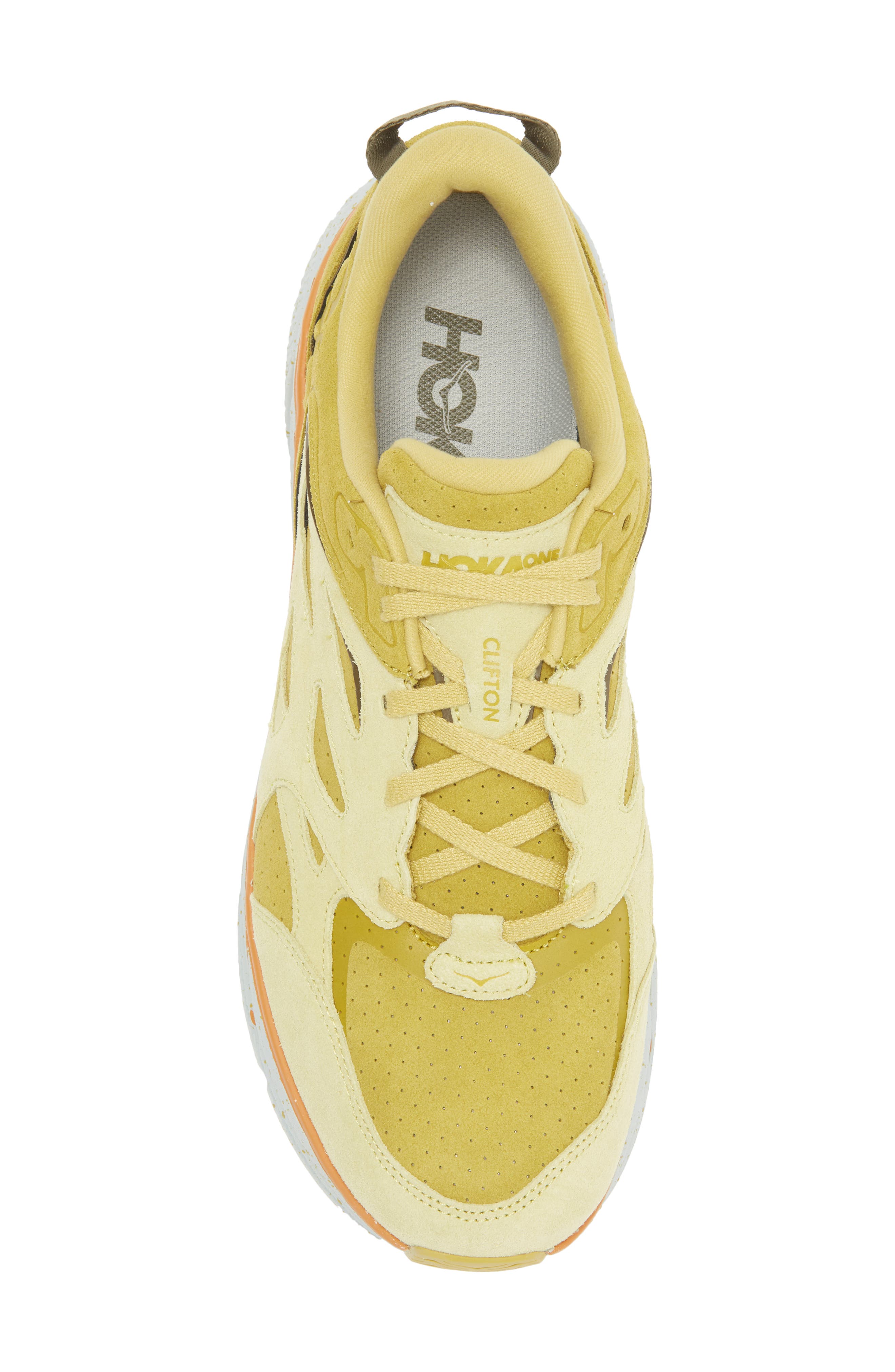 Clifton L Suede Sneaker, Alternate, color, GOLDEN LICHEN / CELERY ROOT