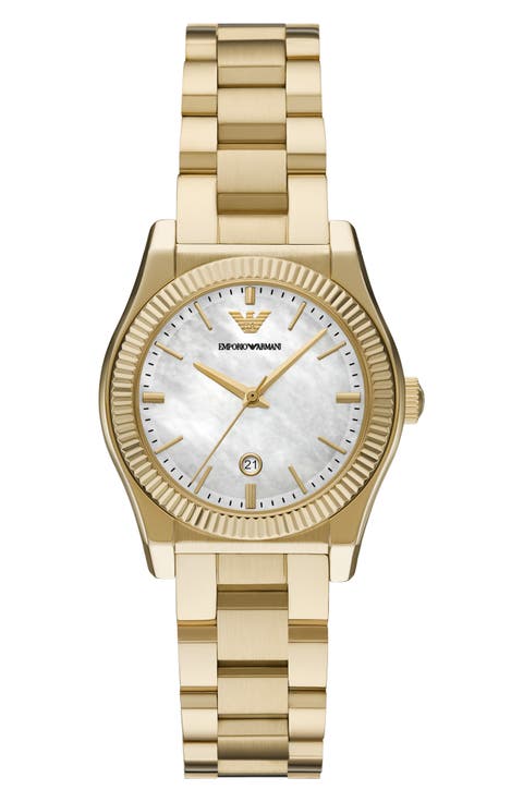 Three-Hand Bracelet Watch, 32mm