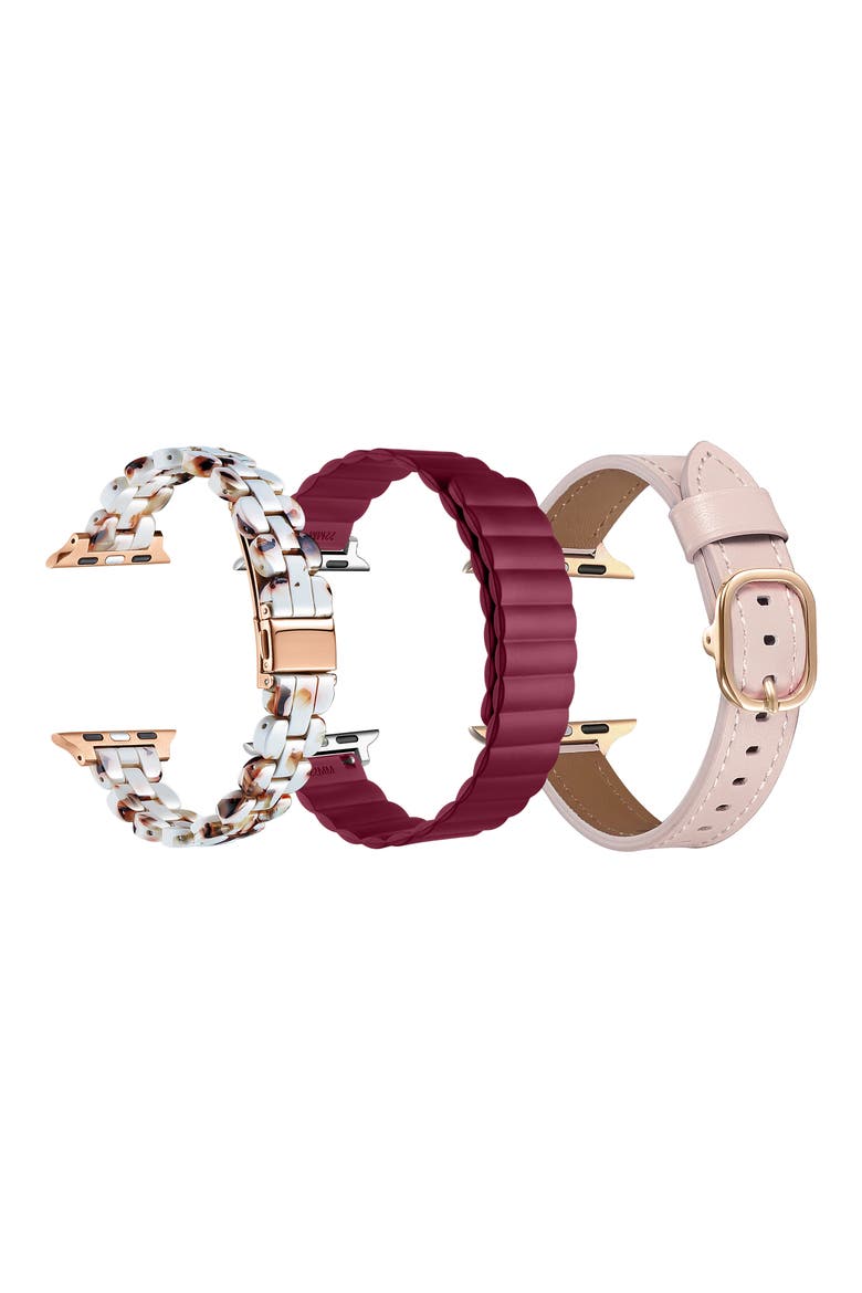 Assorted 3-Pack Apple Watch® Watchbands, Alternate, color, PINK ASSORTED/ MULTI