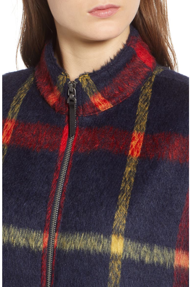 Blanket Plaid Cape, Alternate, color, NAVY COMBO