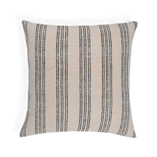 Naki & Ssam Natural Harmony Cotton Nettle Stripe Throw Pillow In Brown