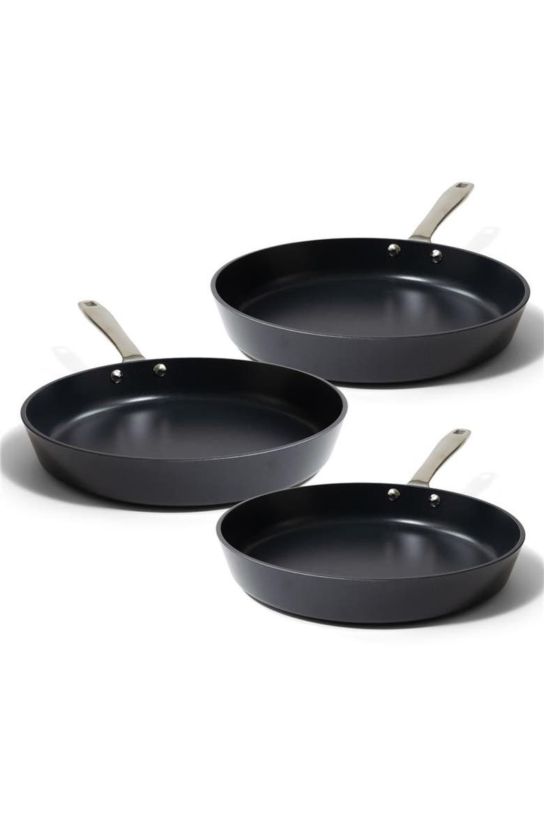 Alva Maestro Ceramic Nonstick Frying Pan 3-Piece Set, Main, color, Black