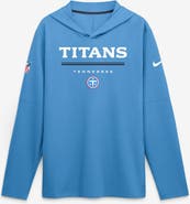 Nike Men's Nike Light Blue Tennessee Titans Sideline Game On Lightweight Long Sleeve Hooded Dri-FIT Top