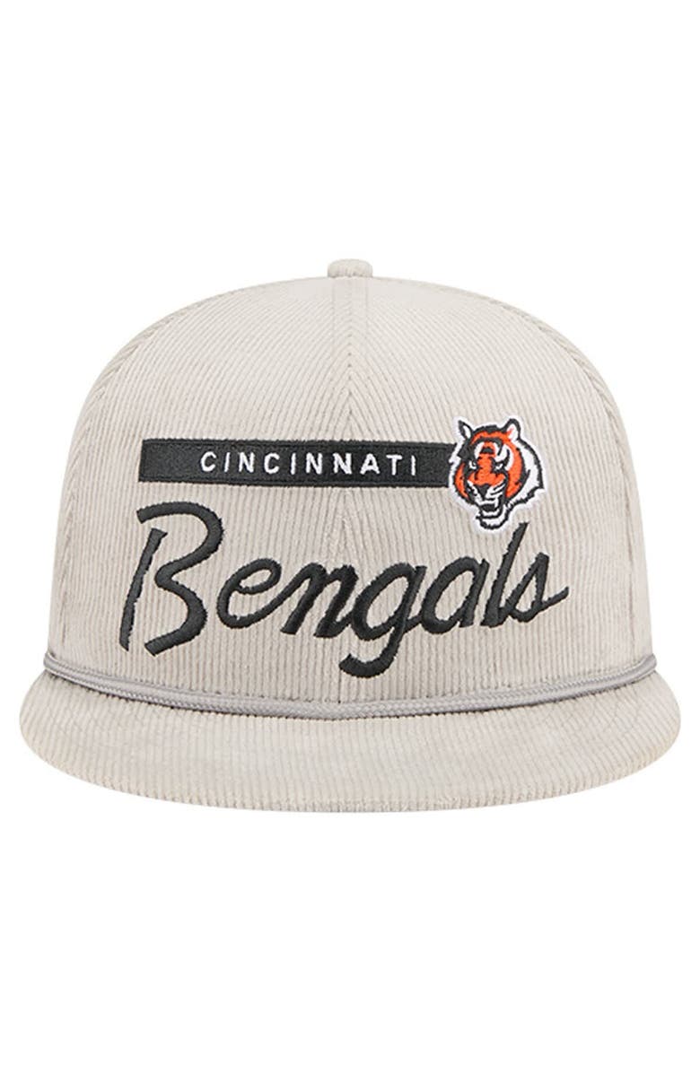 New Era Men's New Era Gray Cincinnati Bengals Cord Rope Corduroy 9FIFTY Snapback Hat, Alternate, color, Gray