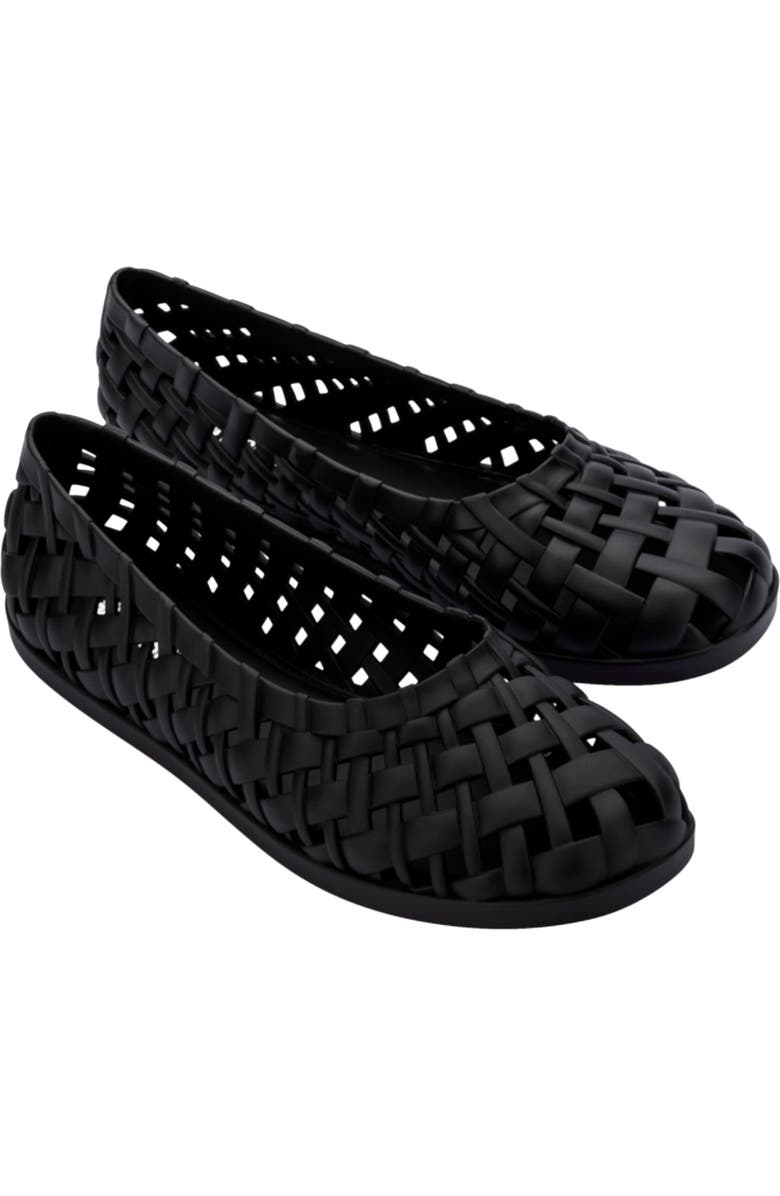 Melissa Possession Water Resistant Jelly Ballet Flat, Main, color, Black