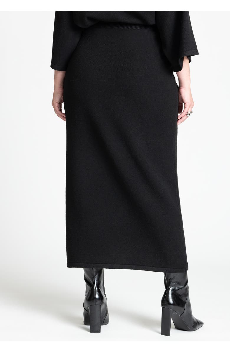 ELOQUII Sweater Maxi Skirt, Alternate, color, Black Onyx