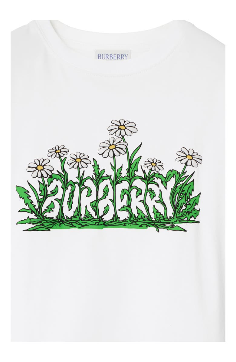 Burberry Daisy Logo Cotton T-shirt, Alternate, color, White