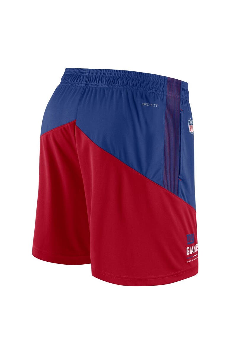 Nike Men's Nike Royal/Red New York Giants Sideline Primary Lockup Performance Shorts, Alternate, color, Royal