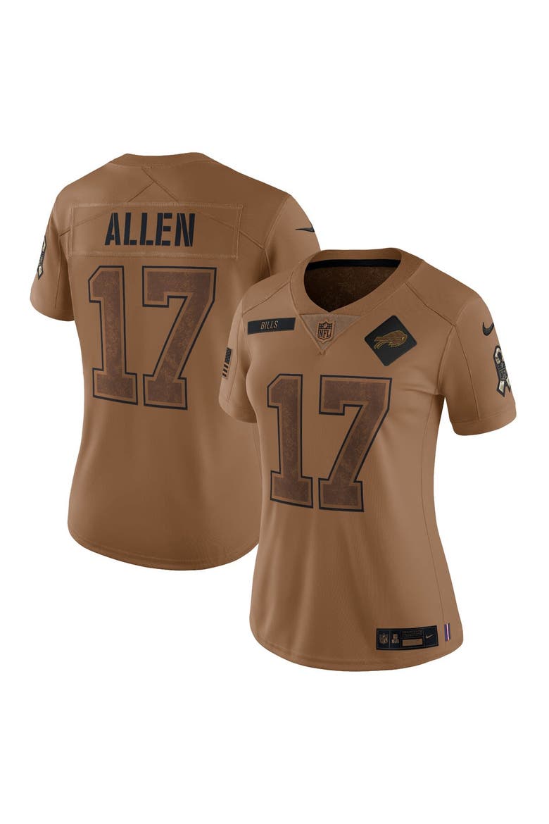 Women's Nike Josh Allen Brown Buffalo Bills 2023 Salute To Service Limited Jersey, Main, color, Brown