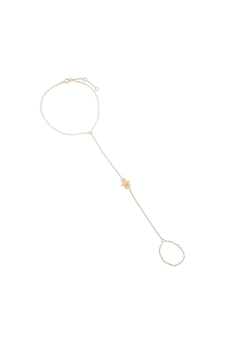 BY ADINA EDEN Diamond Hamsa Hand Chain 14K, Main, color,