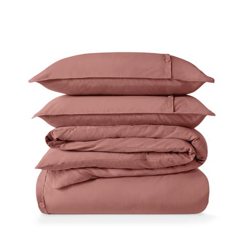 100% Organic Cotton Percale Duvet Cover and Sham Set