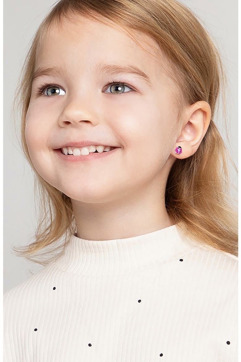 Adorable Enamel Ladybug Earrings, Alternate, color, Pink