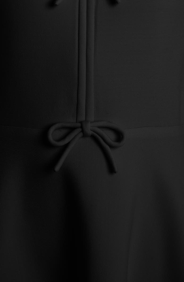 Valentino Garavani Bow Detail Long Sleeve Crepe Couture Midi Dress, Alternate, color, 