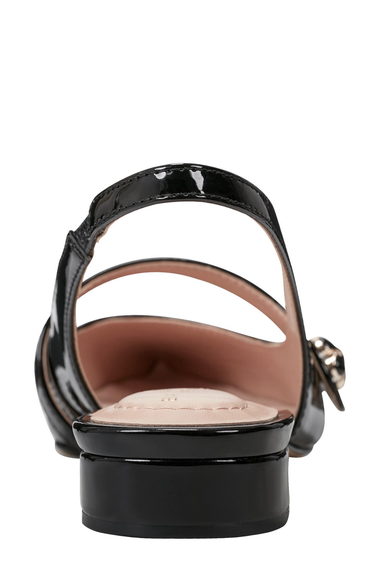 Bandolino Aubriana Slingback Mary Jane Pointed Toe Flat, Alternate, color, Blk01