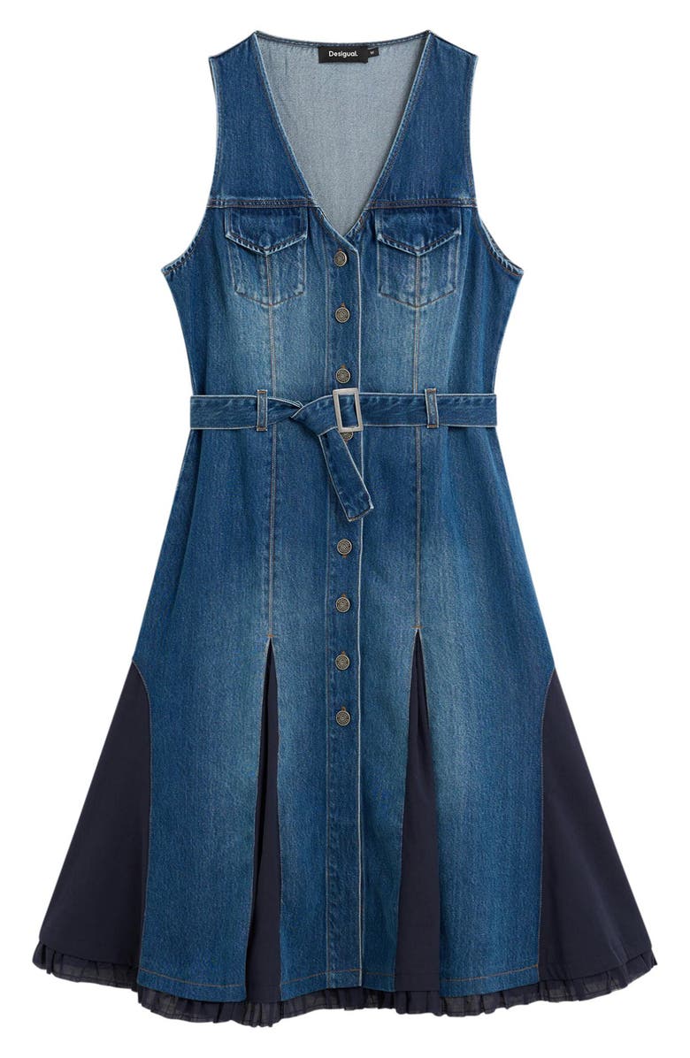 Desigual Sleeveless Denim Dress, Alternate, color, 