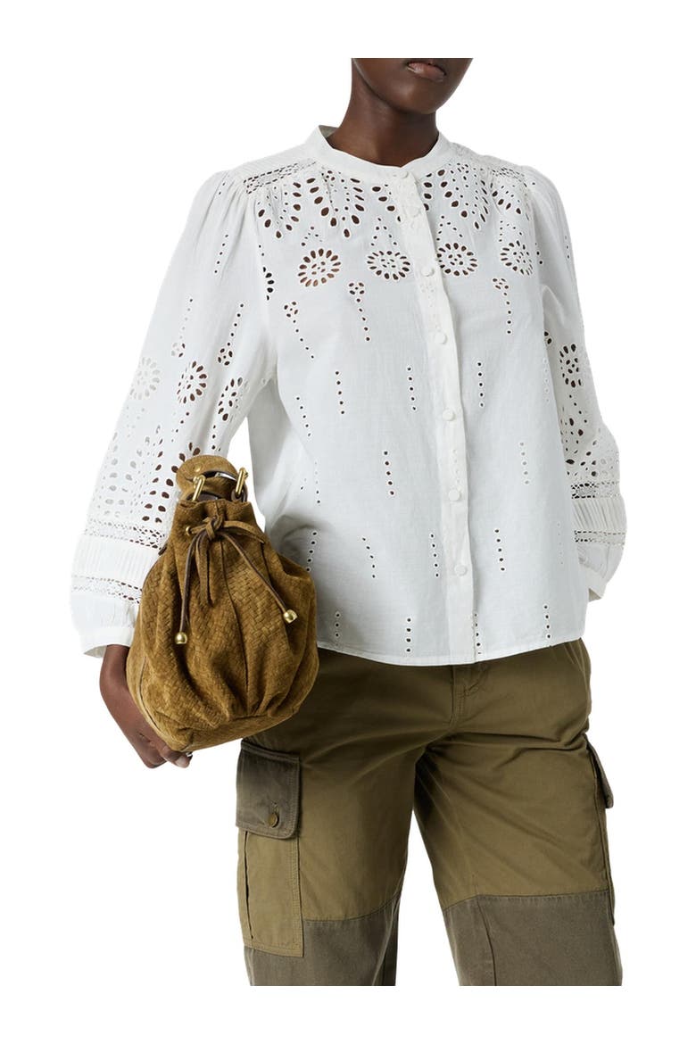 Cybella Embroidered Long sleeve Shirt, Alternate, color, Ecru