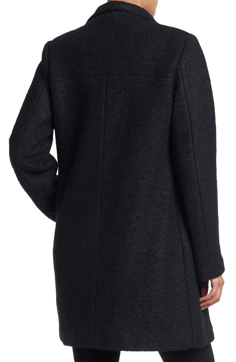 Kenneth Cole New York Asymmetrical Pressed Boucle Knit Wool Blend Coat, Alternate, color, 