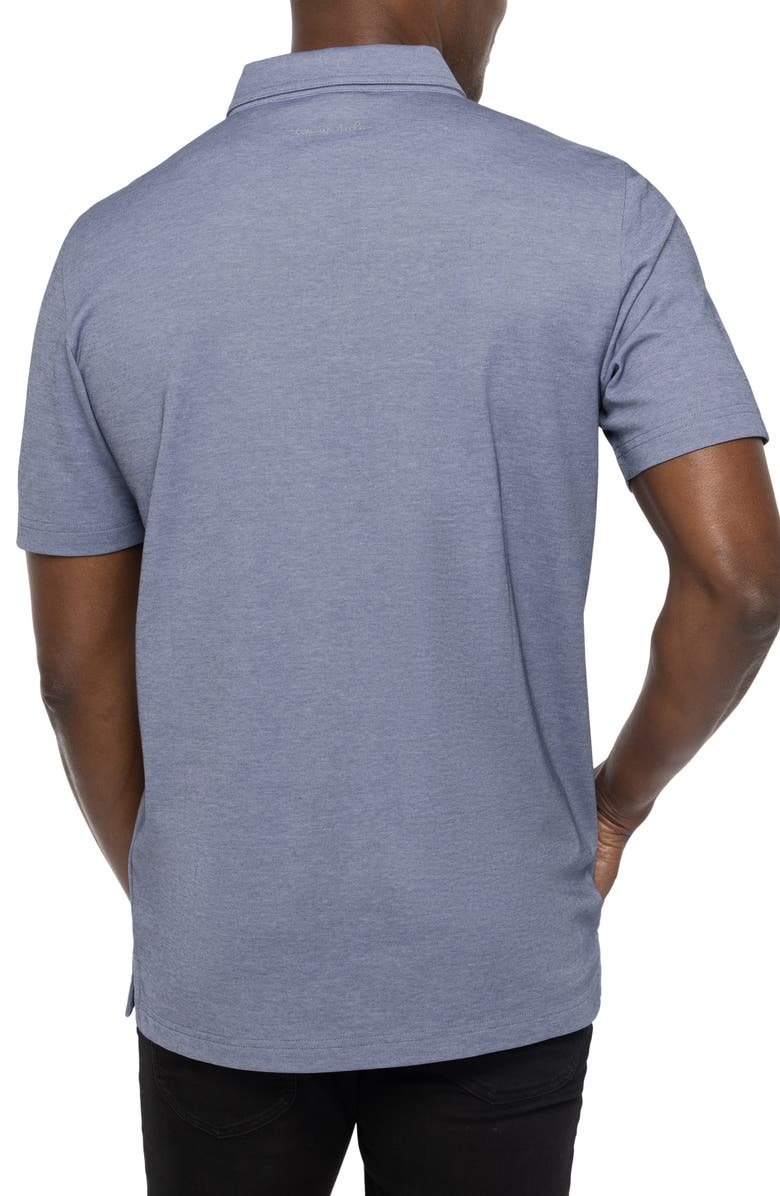 TravisMathew No Maps Floral Pocket Piqué Polo, Alternate, color, Heather Peacoat