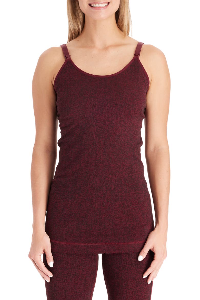 Seamless Nursing Tank Top, Main, color, BURGUNDY JACQUARD