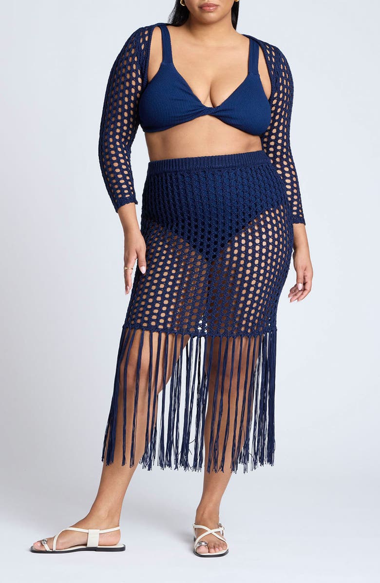 ELOQUII Texture Knit Bikini Bottoms, Alternate, color, 