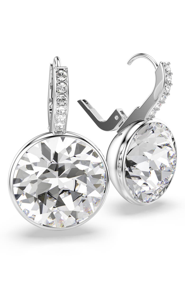 Swarovski Millenia Round Crystal Drop Earrings, Alternate, color, Rhodium