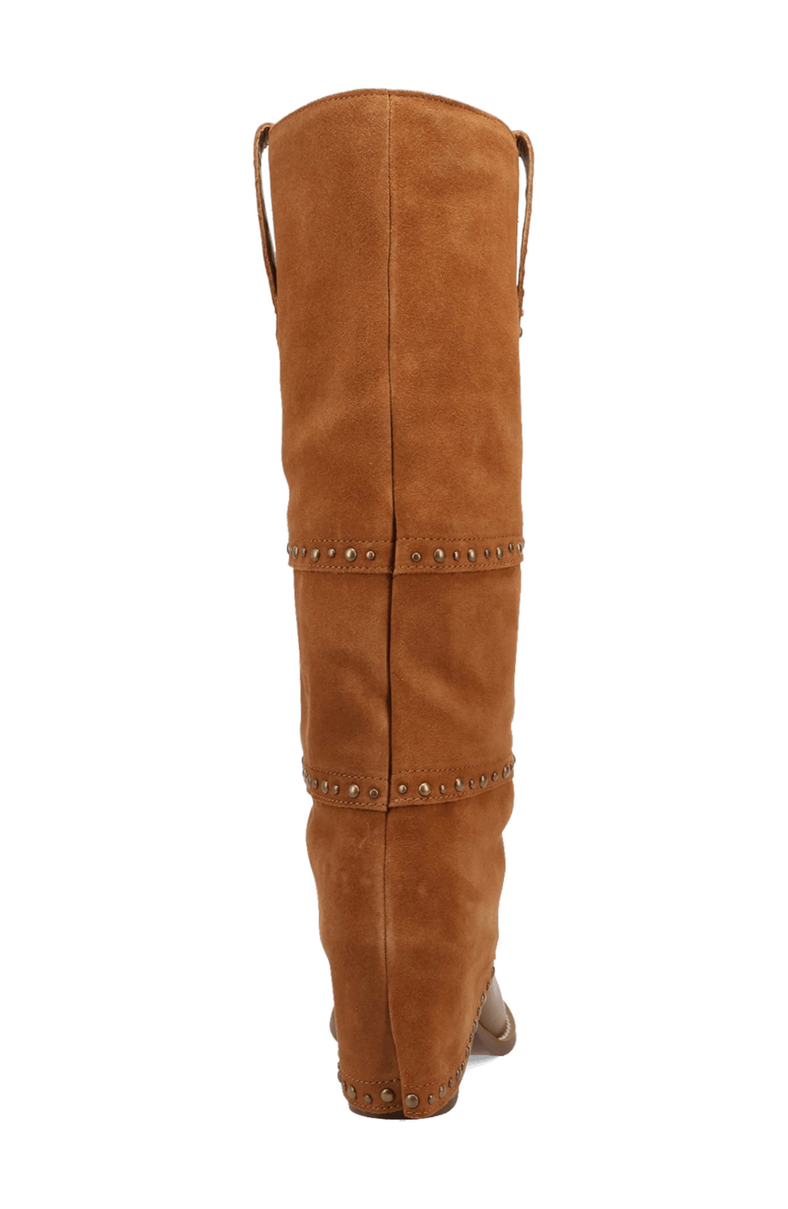 Texani Studded Knee High Boot, Alternate, color, BROWN