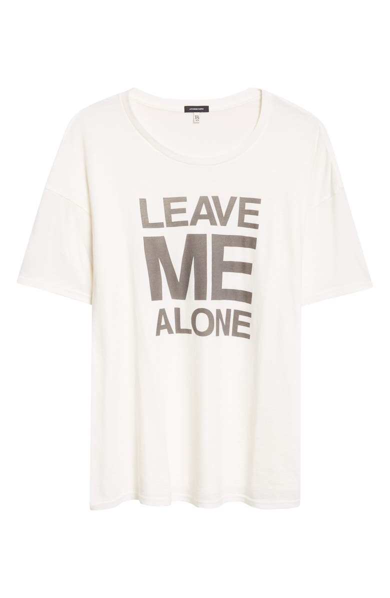 R13 Leave Me Alone Cotton & Cashmere Graphic T-Shirt, Alternate, color, Ecru White