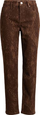 CITY BLUES Snakeskin Print Ankle Skinny Jeans