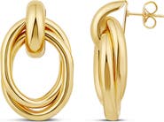 SHYMI Twisted Oval Drop Earrings