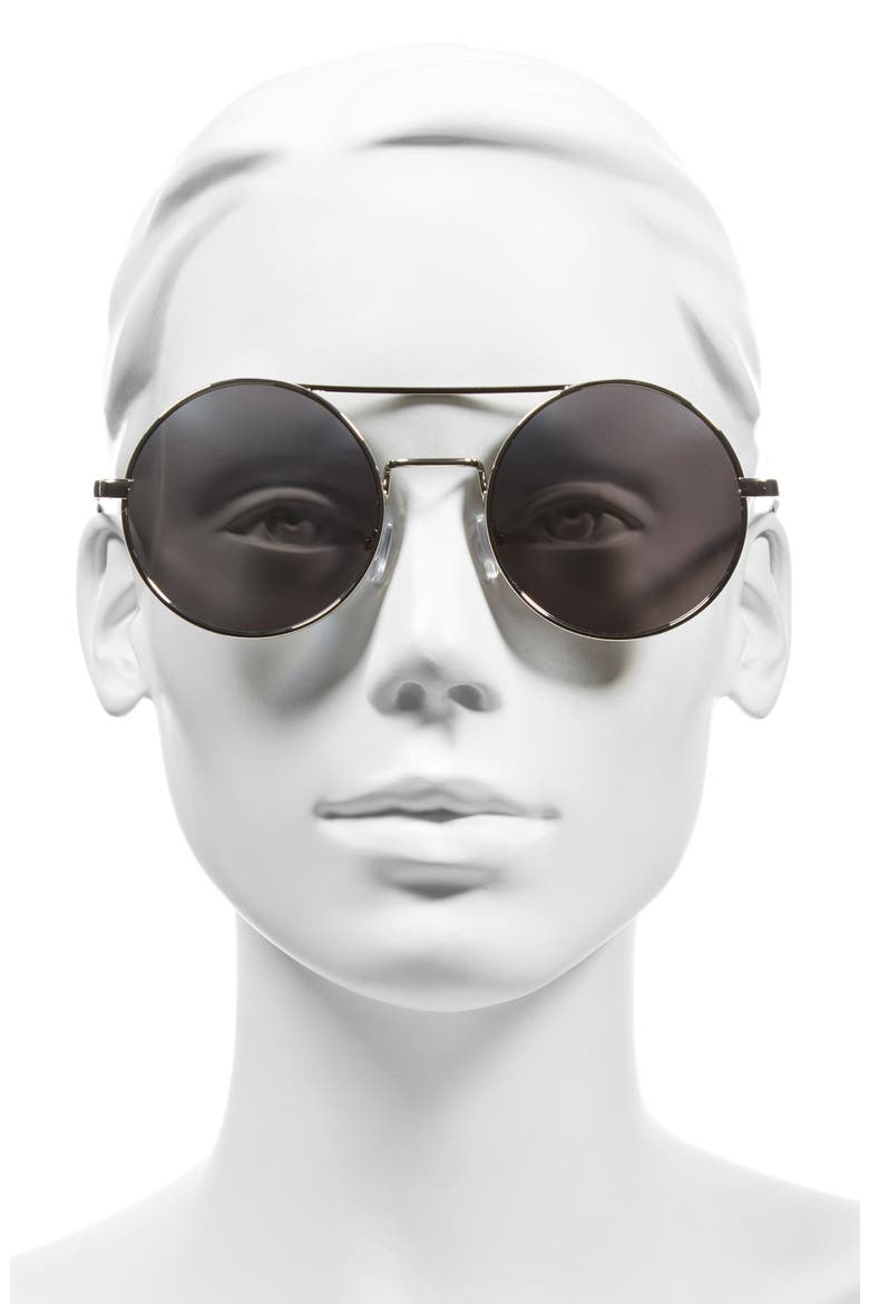 'Eclipse' 54mm Round Mirror Lens Sunglasses, Alternate, color, SILVER/ MIRROR