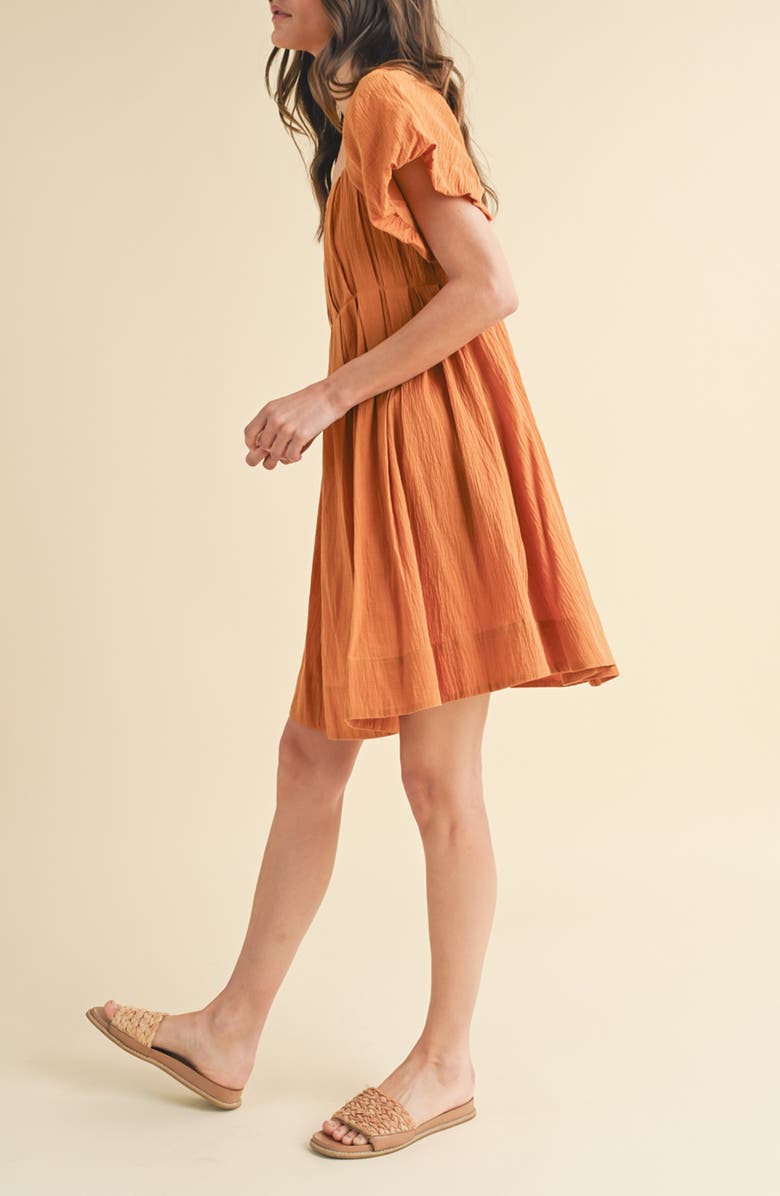 WISHLIST Puff Sleeve Babydoll Dress, Alternate, color, Camel