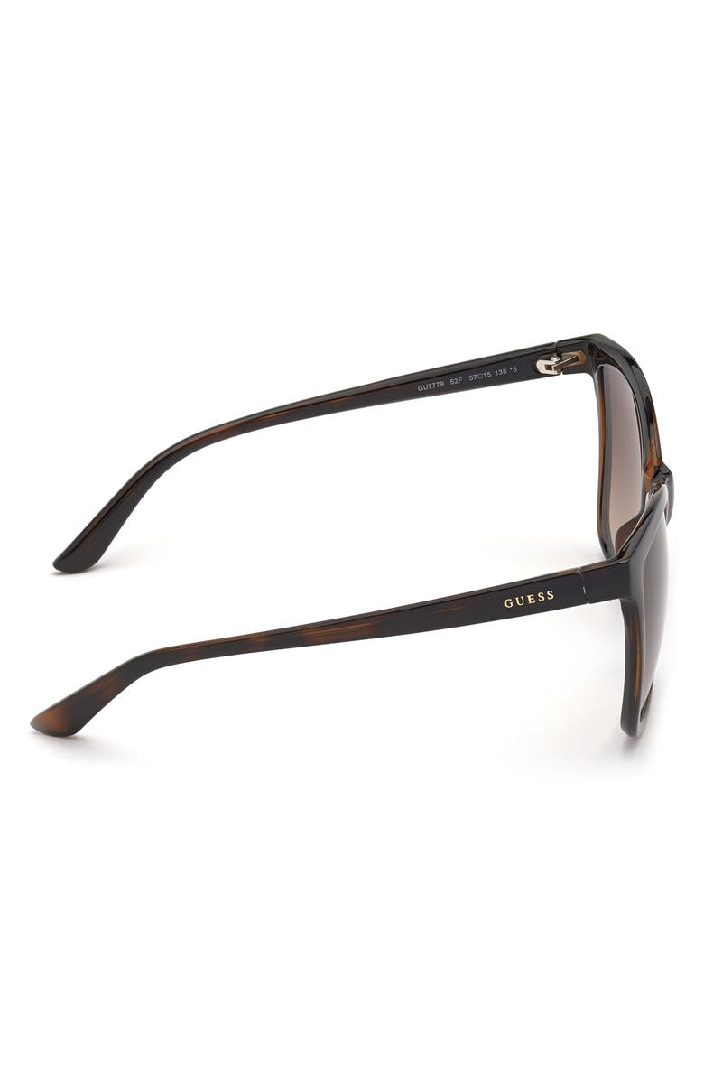 GUESS Square Sunglasses, Alternate, color, Dark Havana / Gradient Brown