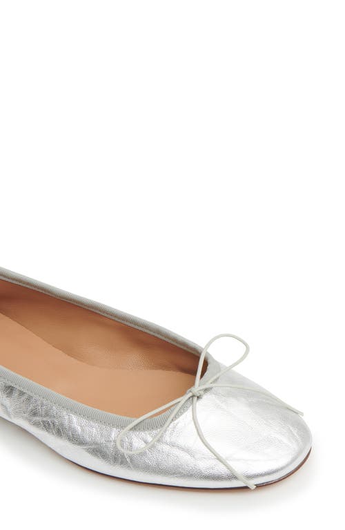 Mansur Gavriel Ballet Flat In Crinkle Silver