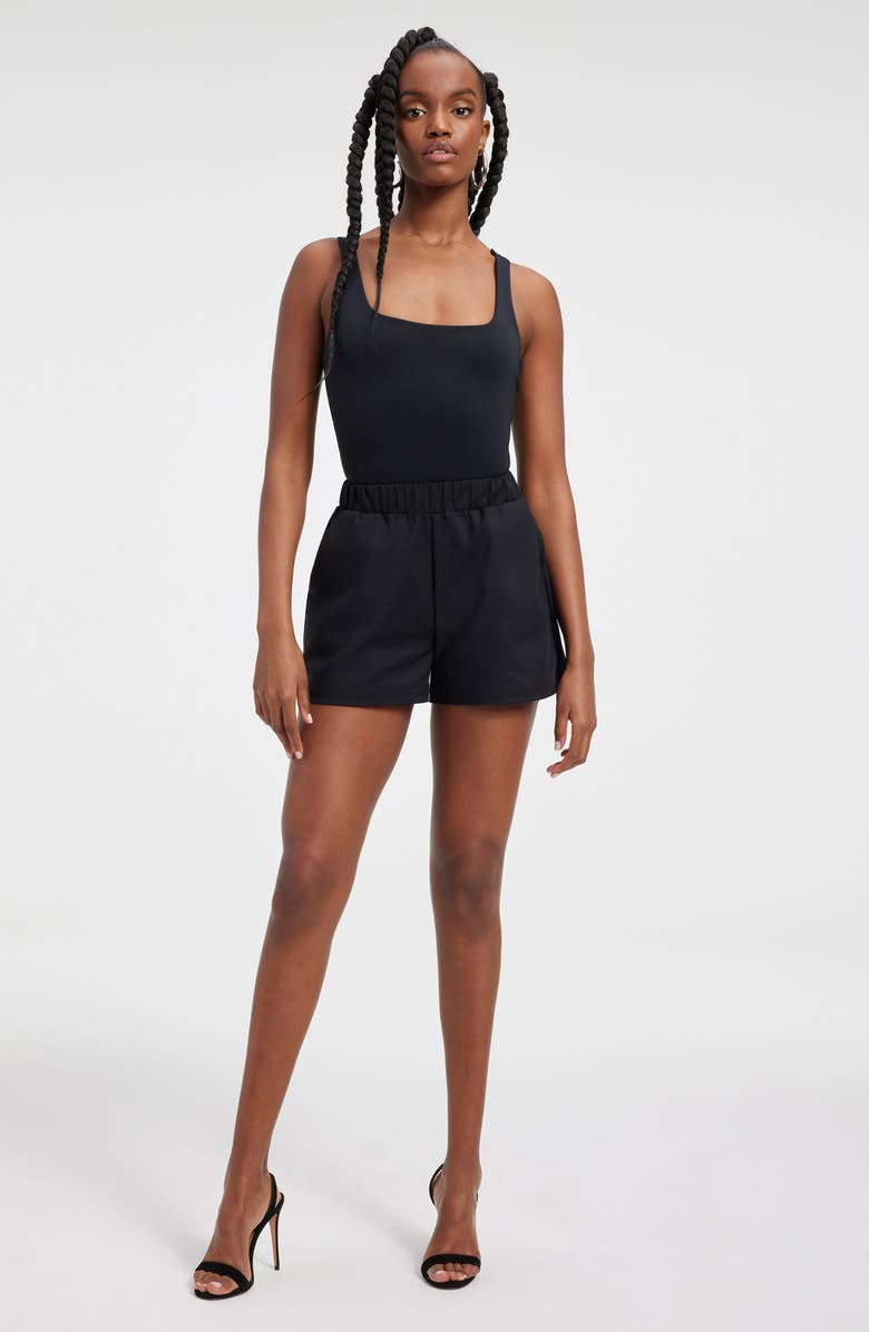 Good American Weekend Relaxed Poplin Shorts, Alternate, color, 