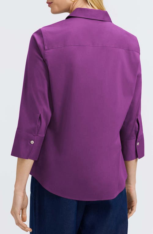 Foxcroft Mary Button-up Blouse In Purple