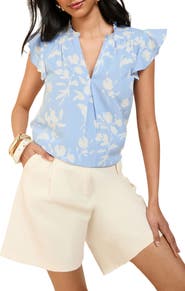 Friends Like These Floral Flutter Sleeve Top